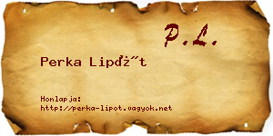 Perka Lipót névjegykártya